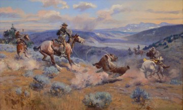 Russell Loops y Swift Horses son más seguros que el plomo 1916 América occidental Pinturas al óleo